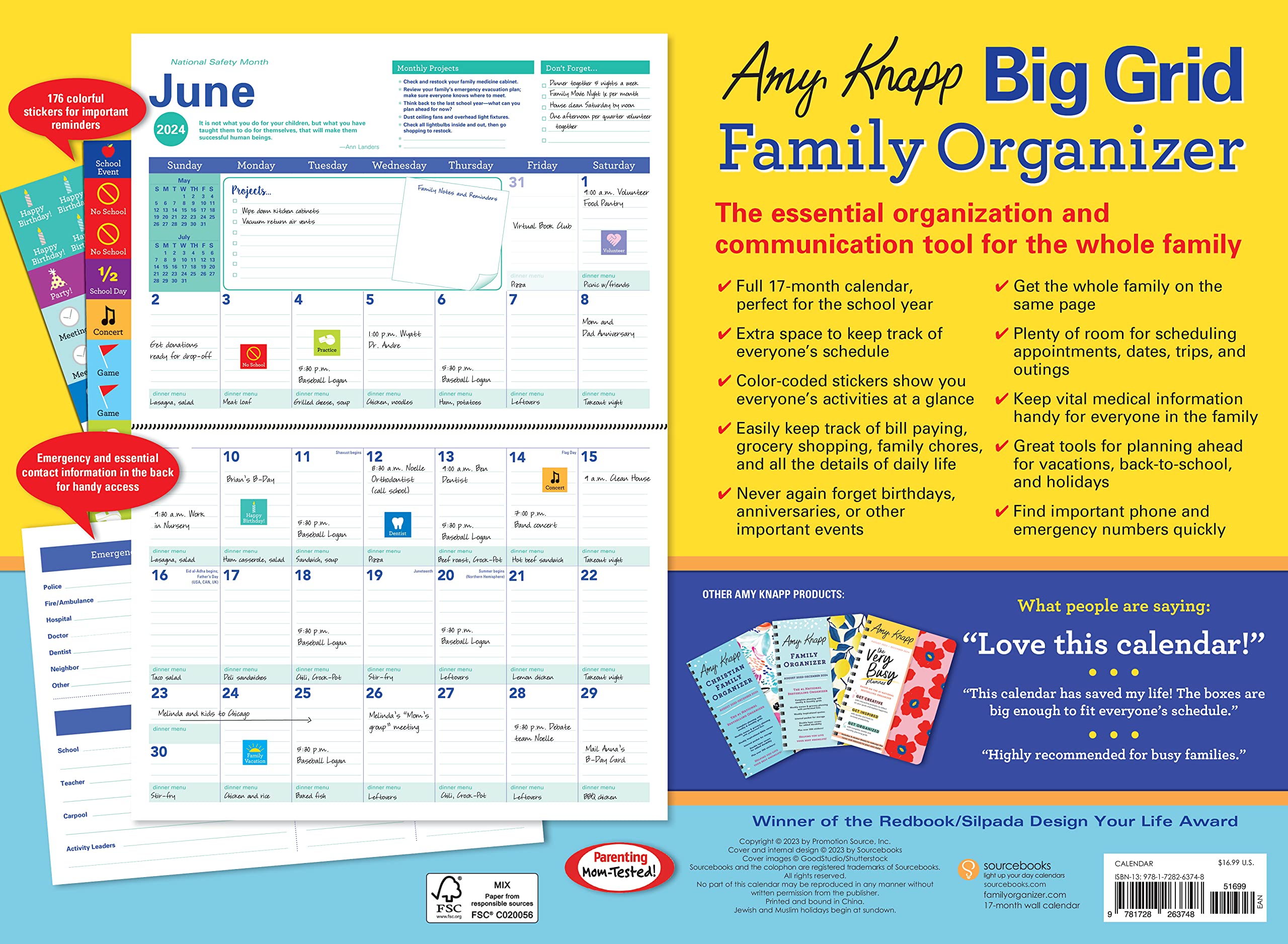 Mua 2024 Amy Knapp s Big Grid Family Organizer Wall Calendar 17 Month Mua 2024 amy knapp s big grid family organizer wall calendar 17 month