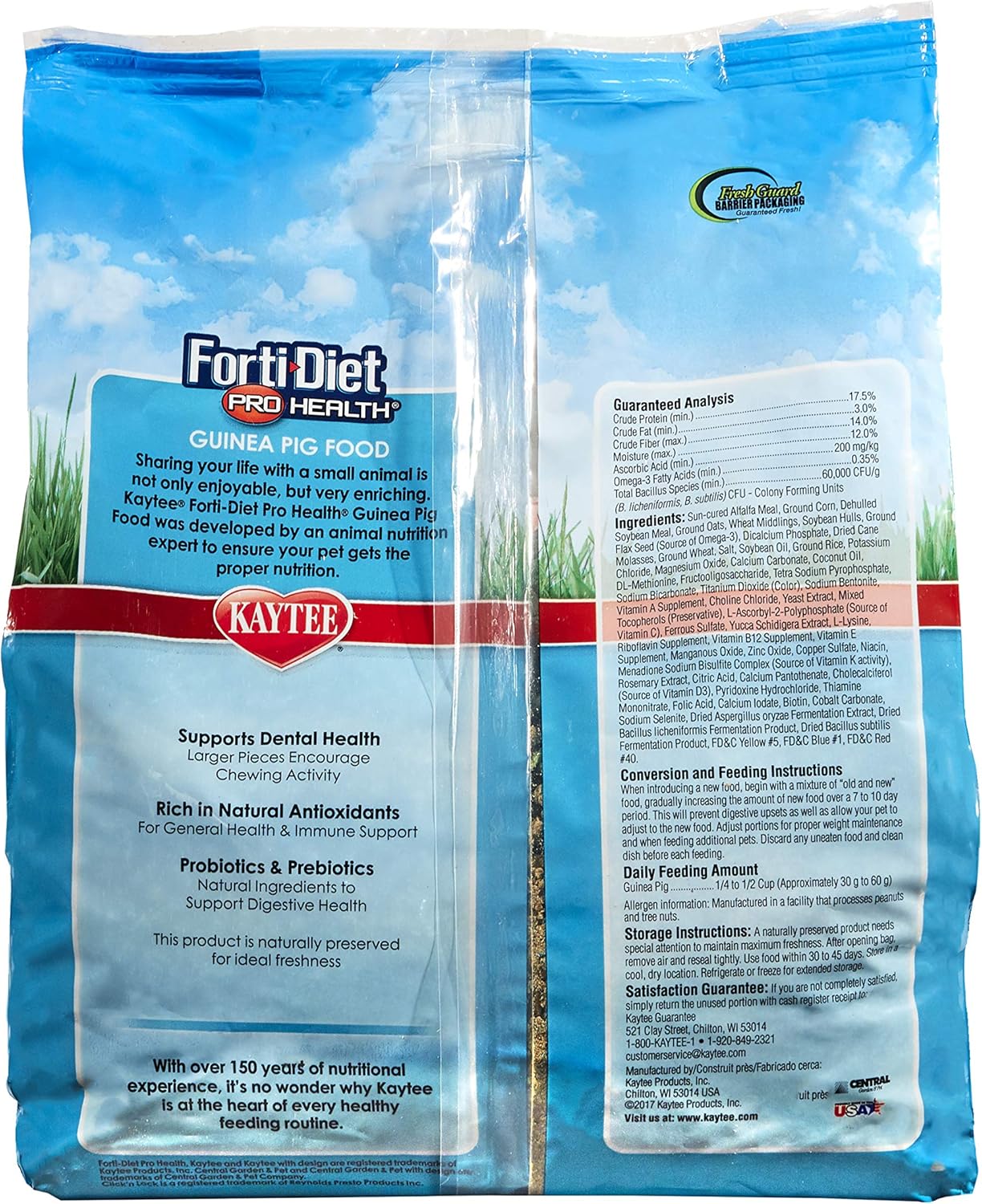 Kaytee Forti Diet Pro Health Guinea Pig Food, 5-Pound : Pet Food : Pet Supplies