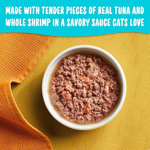 MEOW MIX TENDERS IN SAUCE WET CAT FOOD, TUNA & SHRIMP, 2.75 OUNCE CUP (PACK OF 12)