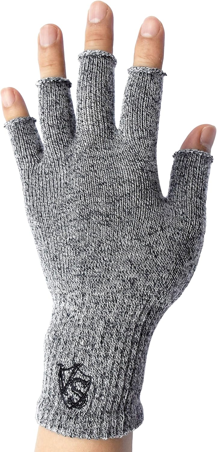 Vital Salveo Stretchy Unisex Half Finger Typing Texting Circulation Fingerless Recovery Gloves (Pair): Clothing