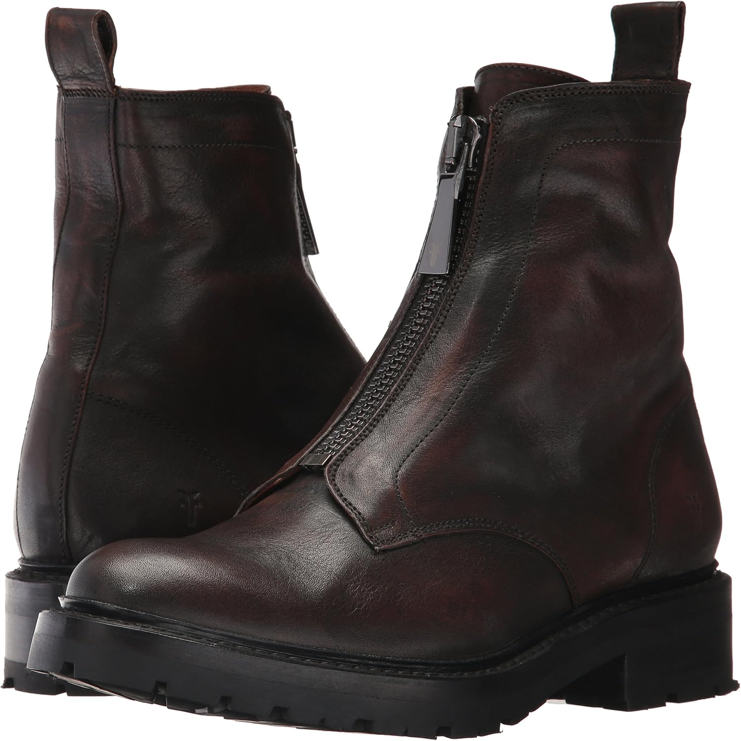 frye julie front zip combat boot