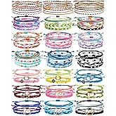 Tuanse 75 Pcs Friendship Bracelets for Women Surfer Wave Bracelet Handmade Ocean Wave Adjustable Anklets Waterproof Woven Beach Summer Bracelets for Women Cute Aesthetic Strand Bracelets Jewelry