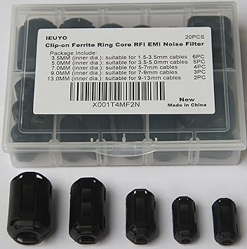 Amazon Com Ieuyo Clip On Ferrite Ring Cores Emi Rfi Signal Noise
