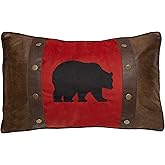 Carstens Bear and Rivets Throw Pillow, Brown