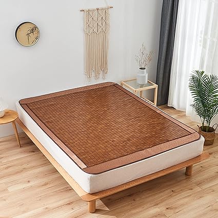 Amazon Com Qbedding Carbonized Bamboo Summer Sleeping Mat Cooling Mattress Topper Pad Carbonized King Kitchen Dining