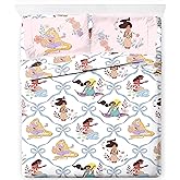 Jay Franco Kids Sheet Set with Fitted, Flat Sheets & Pillow Cover - Ultra-Soft Bedding with Pillowcase for Room Decor, White – Disney Princess, 4 Piece Full