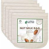 Nut Milk Bags| Cheesecloth Bags Natural| Cloth Bags for Almond Milk Oat Milk & Multi Purpose Strainer|Tea Yogurt Juice Wine S