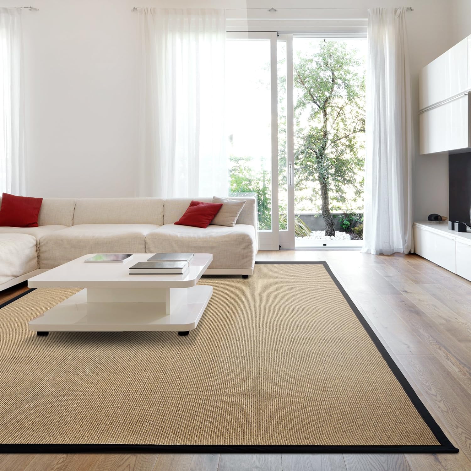 Amazon iCustomRug Zara Contemporary Synthetic Sisal Rug
