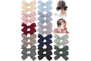 doboi 24PCS 2.8'' Baby Hair Bows Clips Fully Lined Solid Ribbon Mini Bows for Girls Teens Infants Kids Toddlers Newborn