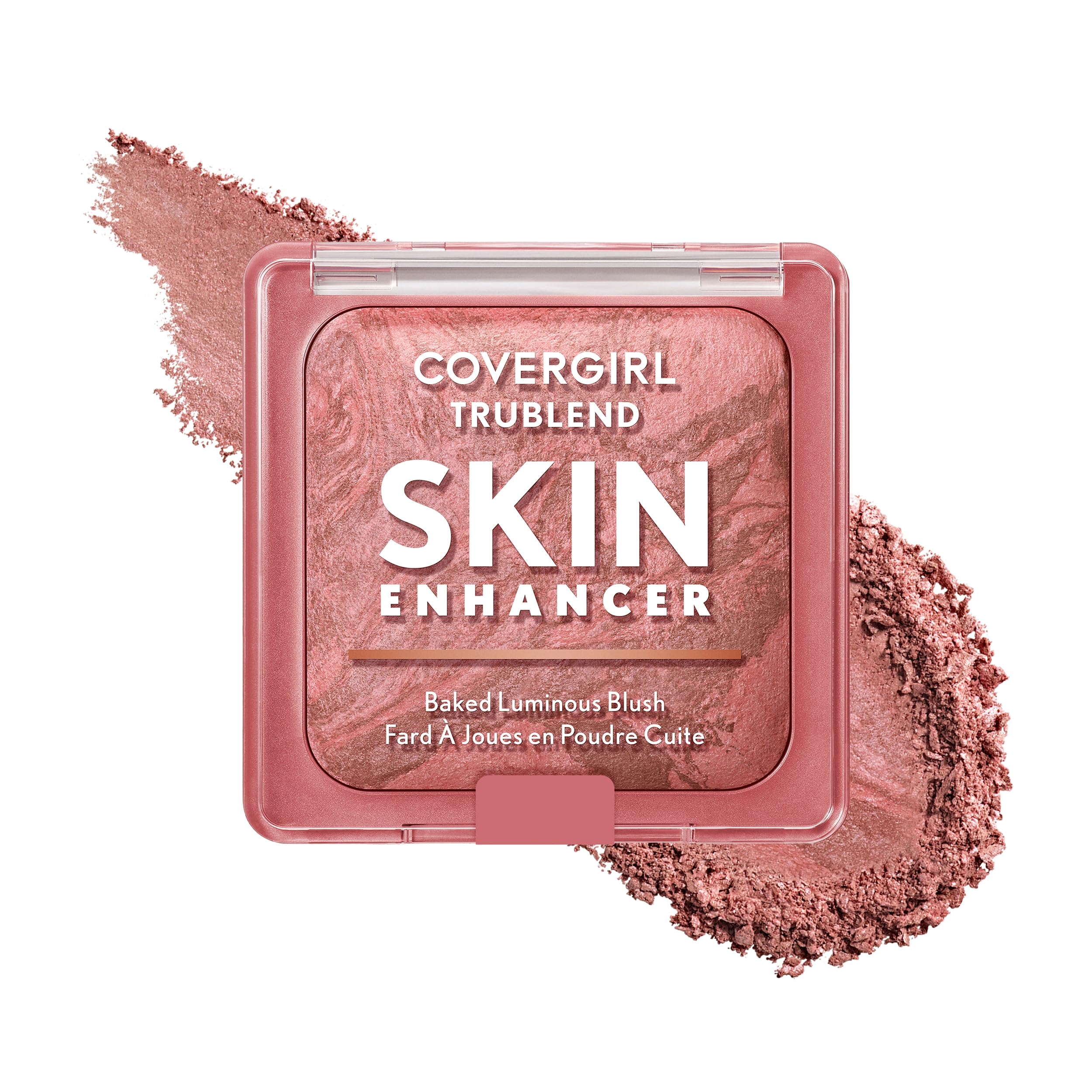 Photo 1 of COVERGIRL TruBlend Skin Enhancer Baked Luminous Blush, with Hyaluronic Acid & White Rose Extract, Blends Seamlessly - Rose Latte (Nude with Pink Swirls)