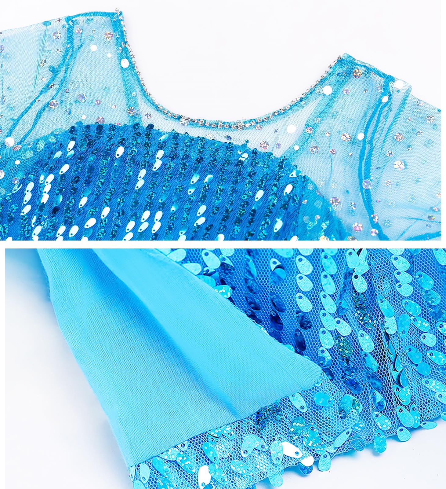 Esvaiy Girls Princess Elsa Dress Costume - Luxury Sequin Halloween Birthday Party Dress Up Kids 3t 4t 5t 6t 7t 8t