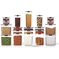 Rubbermaid Brilliance BPA Free Food Storage Containers with Lids, Airtight, for Kitchen and Pantry Organization, Set of 20 w/