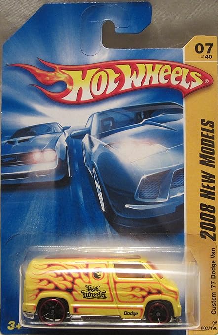 2008 New Models Custom 77 Dodge Van Orange Track Diecast