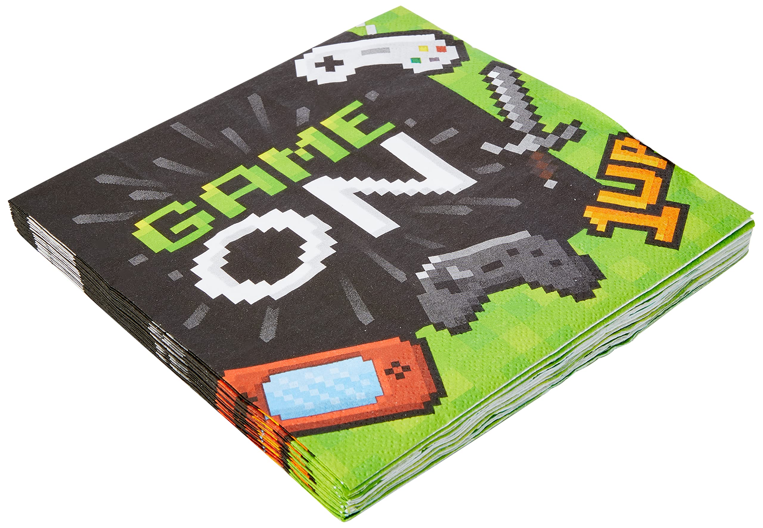 Creative Converting,6.5",Multicolor,336035 Game On | Lunch Napkins | 16ct