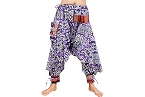 RaanPahMuang Japanese Formal Edo Courtesan Pants with Tied Cuffs and Woven Patches
