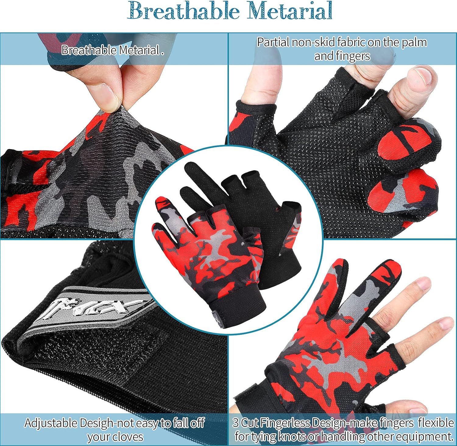3 Pieces Fishing Gloves Neck Gaiter Includes 1 Pairs of UV Protection Fingerless Gloves and 1 Piece of Fishing Balaclava for Men and Women Kayaking Hiking Paddling Cycling Canoeing Rowing (Red) : Sports & Outdoors