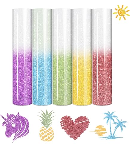 UV Color Changing Heat Transfer Vinyl - 12x10 Inch Sheets, Sunlight Sensitive HTV For DIY Crafts