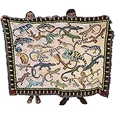Pure Country Weavers Lounging Lizard Blanket by Elena Vladykina - Garden Floral Gift Tapestry Throw Woven from Cotton - Made in The USA (72x54)