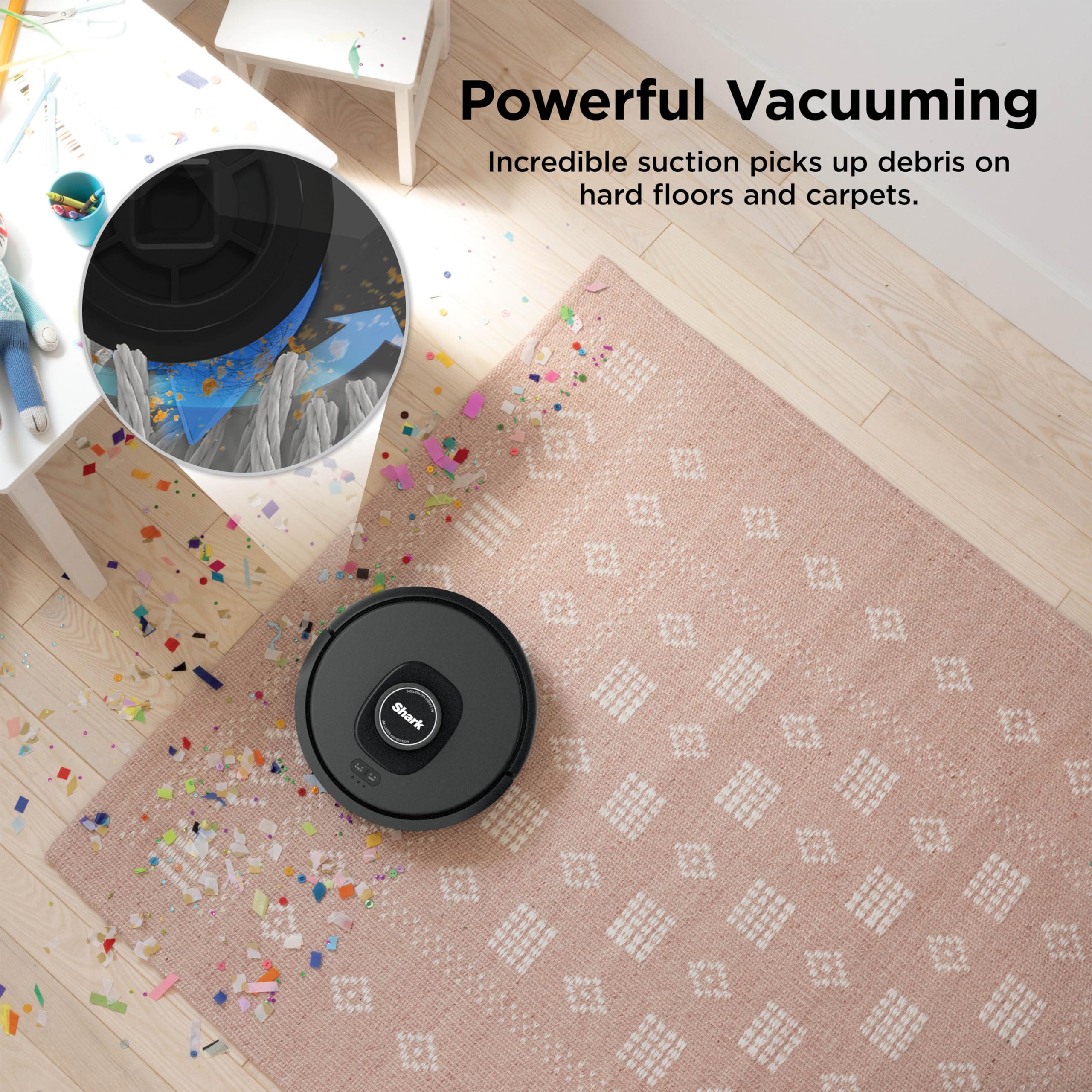 Shark AV2501S AI Ultra Robot Vacuum, with Matrix Clean, Home Mapping, 30-Day Capacity HEPA Bagless Self Empty Base, Perfect for Pet Hair, Wifi, Dark Grey - View 2