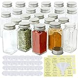 SimpleHouseware Spice Jars 4 Ounce Square Bottles w/labels, 24-Pack
