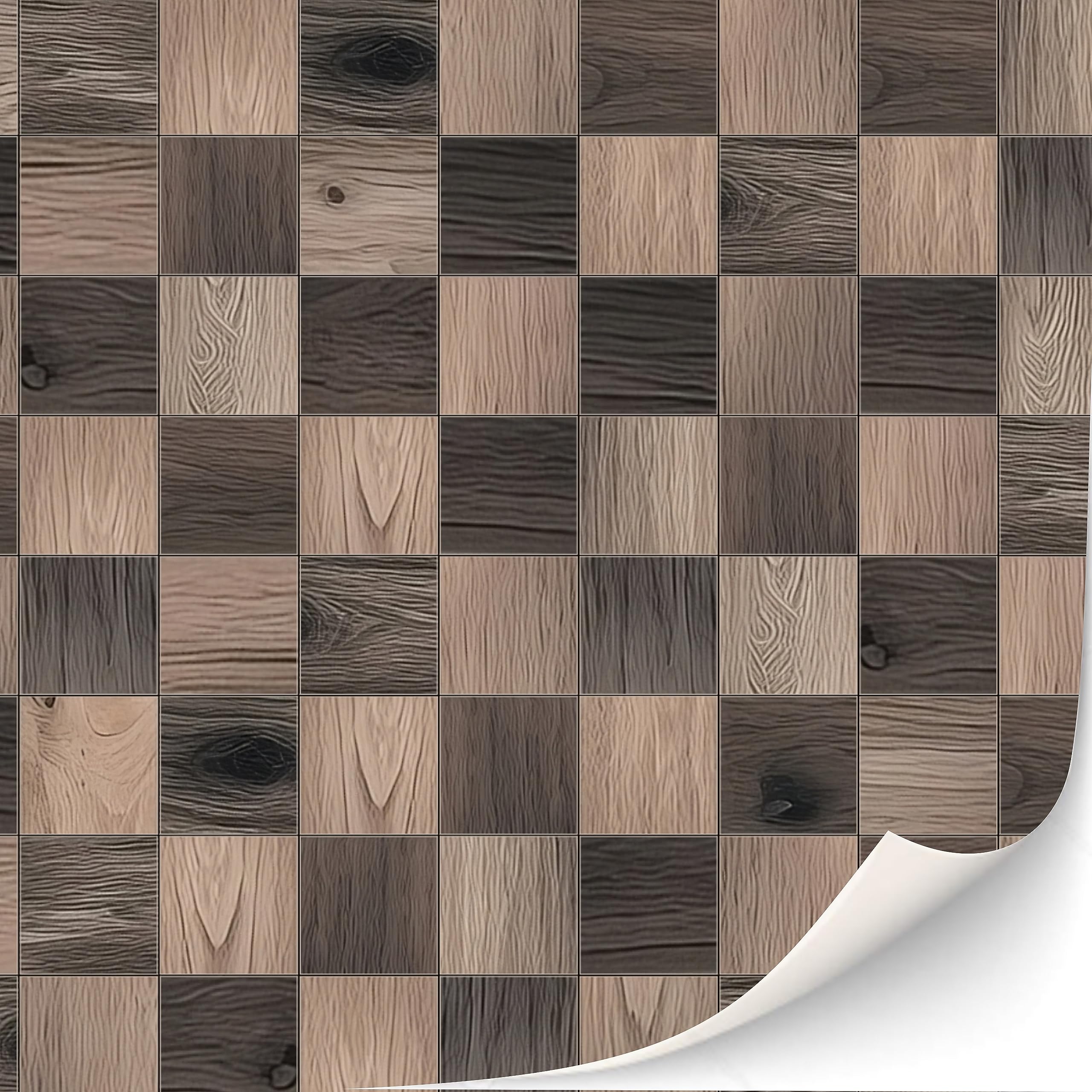 3 Sheets 1:12 Scale Dollhouse Flooring (Wood Checkerboard Pattern 1) — image 1