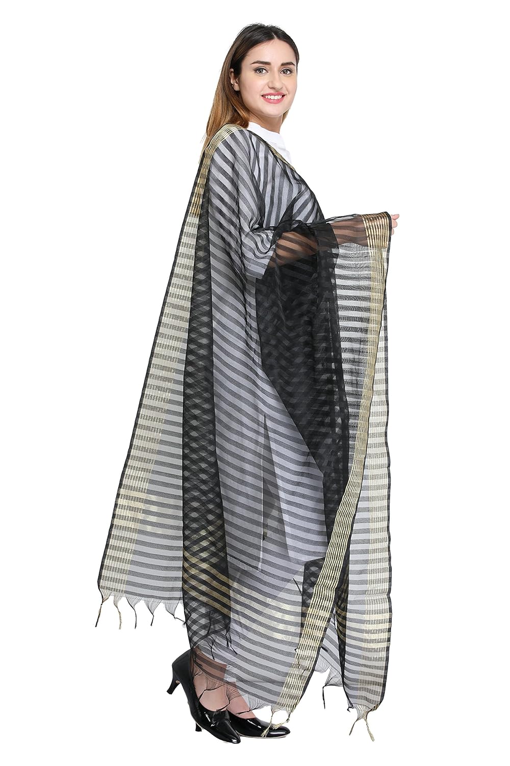 aksara chanderi striped dupatta
