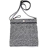 Tommy Hilfiger Bag - Black/White - Crossbody - Crossover - Shoulder Bag - 25 x 25 x 3 cm Logo - Women's Handbag 0775, black white