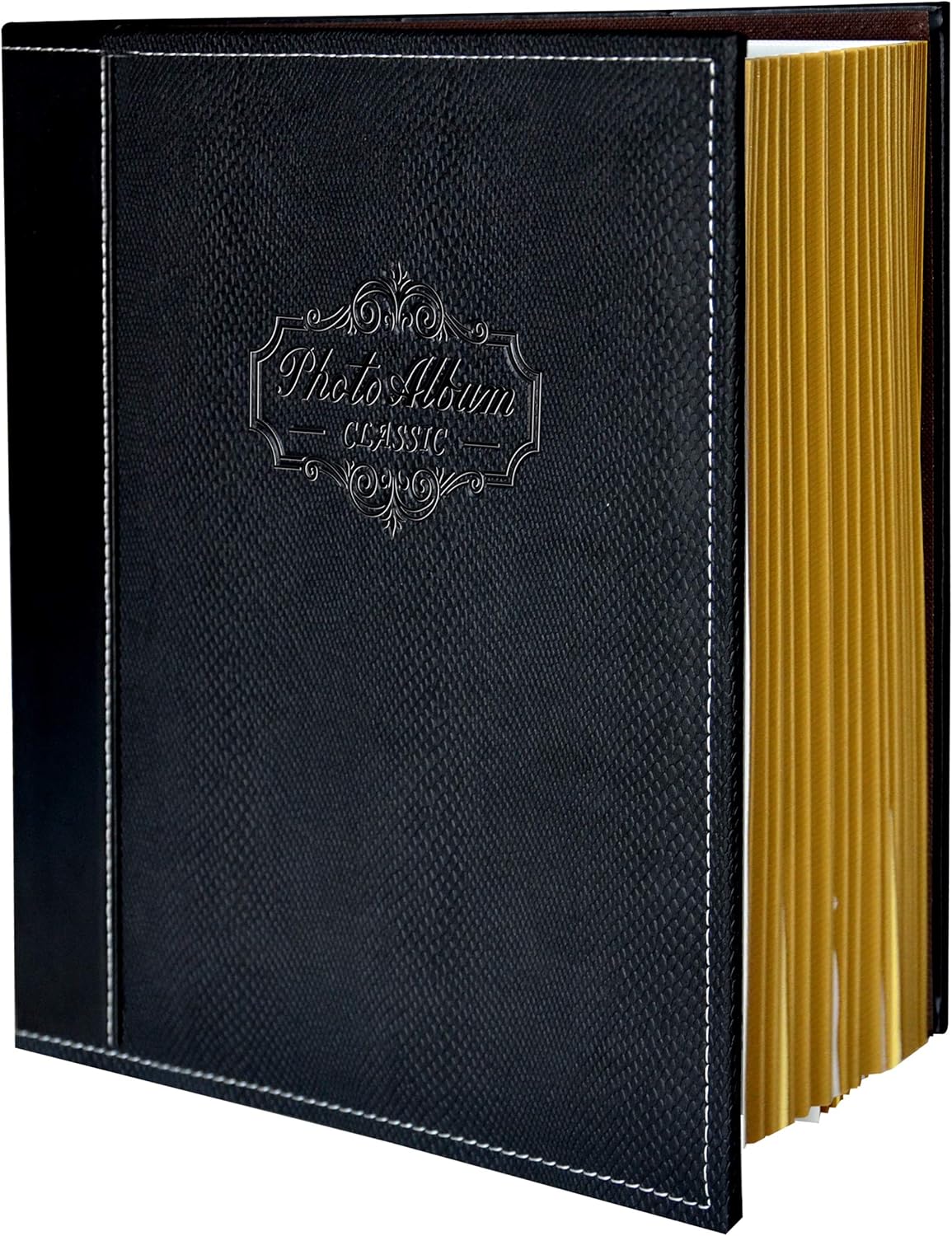 ZOVIEW ART Photo Album Holds 3X5, 4X6, 5X7, 6X8, 8X10 Photos, Leather Cover, Magnetic Self-Stick Page, Hand Made DIY Albums (Black, Large): Home & Kitchen