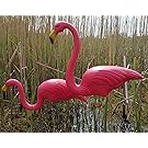 Pair Of Pink Lawn Pond Flamingo Plastic Garden Party Ornaments Decor 77cm