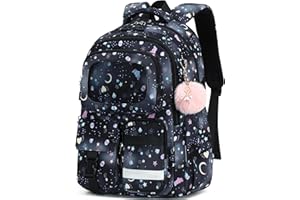 AO ALI VICTORY Backpack for Girls Kids School Bags for Kindergarten Elementary Schoolbag Students Backpacks Cute 15.6 inch Laptop Bookbag Teens Girl Back Pack Travel Daypack, Black