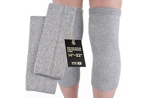 SENIOR ICARE Elastic Cotton Knee Warmers, Knee Sleeves for Men and Women - Circulation Support and Joint Pain Relief, Arthritis Aid, One Pair, Made in Japan