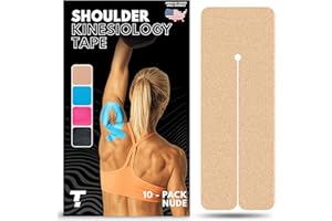 TOETAPE Kinesiology Tape for Shoulder | Waterproof, Sticks 7 Days, Precut Synthetic Material | K Tape for Shoulder Pain Relief & Support - Knees, Lower Back Pain, & Achilese (10 PCS | Nude)