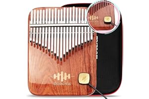 MOOZICA 21 Keys EQ Kalimba Thumb Piano, Solid Rosewood Flat-board Kalimba With Professional Kalimba Pickup Transducer Amplifier Musical Instrument (K21RS-EQ)