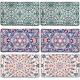 Goaste 6 Pack Ceramic Rectangular Dessert Plates, 8.5 Inch Colorful Salad Plates Set, Porcelain Serving Platter Trays for Appetizer, Sushi, Fruit, Cake, Microwave Oven Dishwasher Safe, Assorted Colors