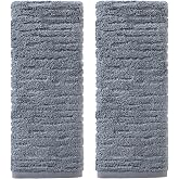 SKL Home CloudSoft Hand Towel Set, 2-Piece, 100% Cotton Luxury, Smoke Blue | Premium spa-level quality. 600 GSM weight. Ultra plush &amp; absorbent. For use in the bathroom, kitchen, bar or any sink space.
