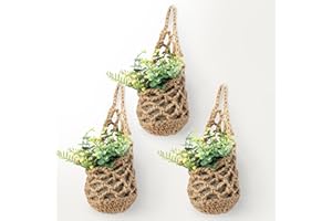 Shineloha 3PK Wall Planters for Indoor Plants, Macrame Plant Hanger | Wall Planter, Plant Hanger, Hanging Planter (3PK, for up to 4 inch Pot)