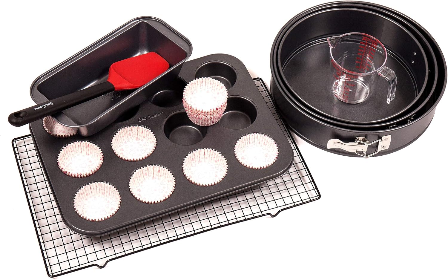 Betty Crocker 8 Piece Cake Baking Set Equipment with Muffin Tray