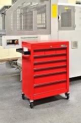 Hilka Tools G301T8BBS 8 Drawer Heavy Duty Trolley Red Steel Ball Bearing Slides view 2