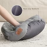 Bedsure Cat Bed Indoor 51x48x15cm Round Washable Grey with Non-Slip Bottom view 2