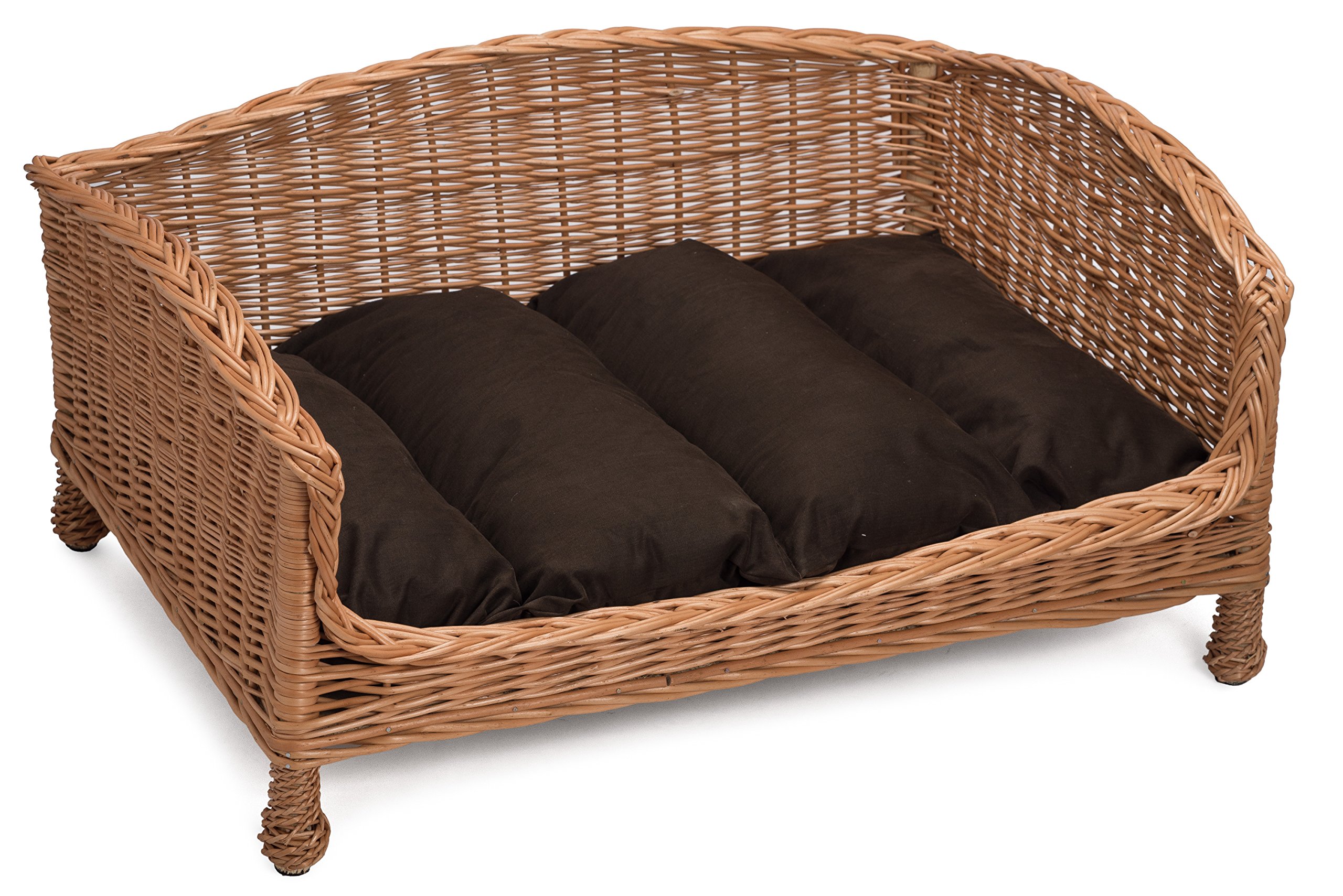 Prestige Wicker Pet Bed Settee with Cushion, Small (Handmade Item, Size may vary slightly)