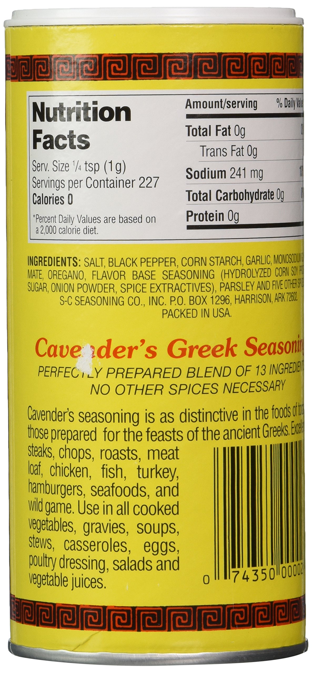 Cavenders All Purpose Greek Seasoning, 8 oz Buy Online in United Arab
