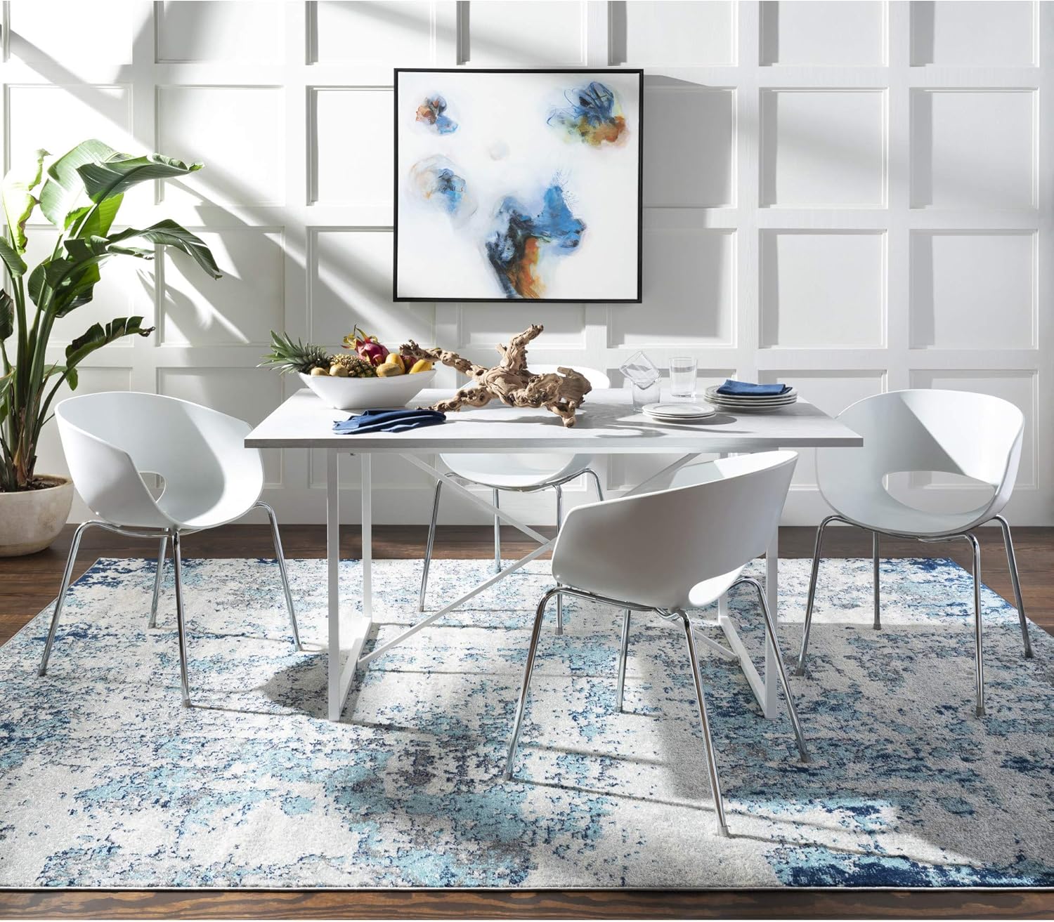 Artistic Weavers Arti Blue Area Rug, 7'10" x 10'3": Furniture & Decor