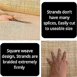 MINHKUST 16" Width Natural Square Rattan Cane