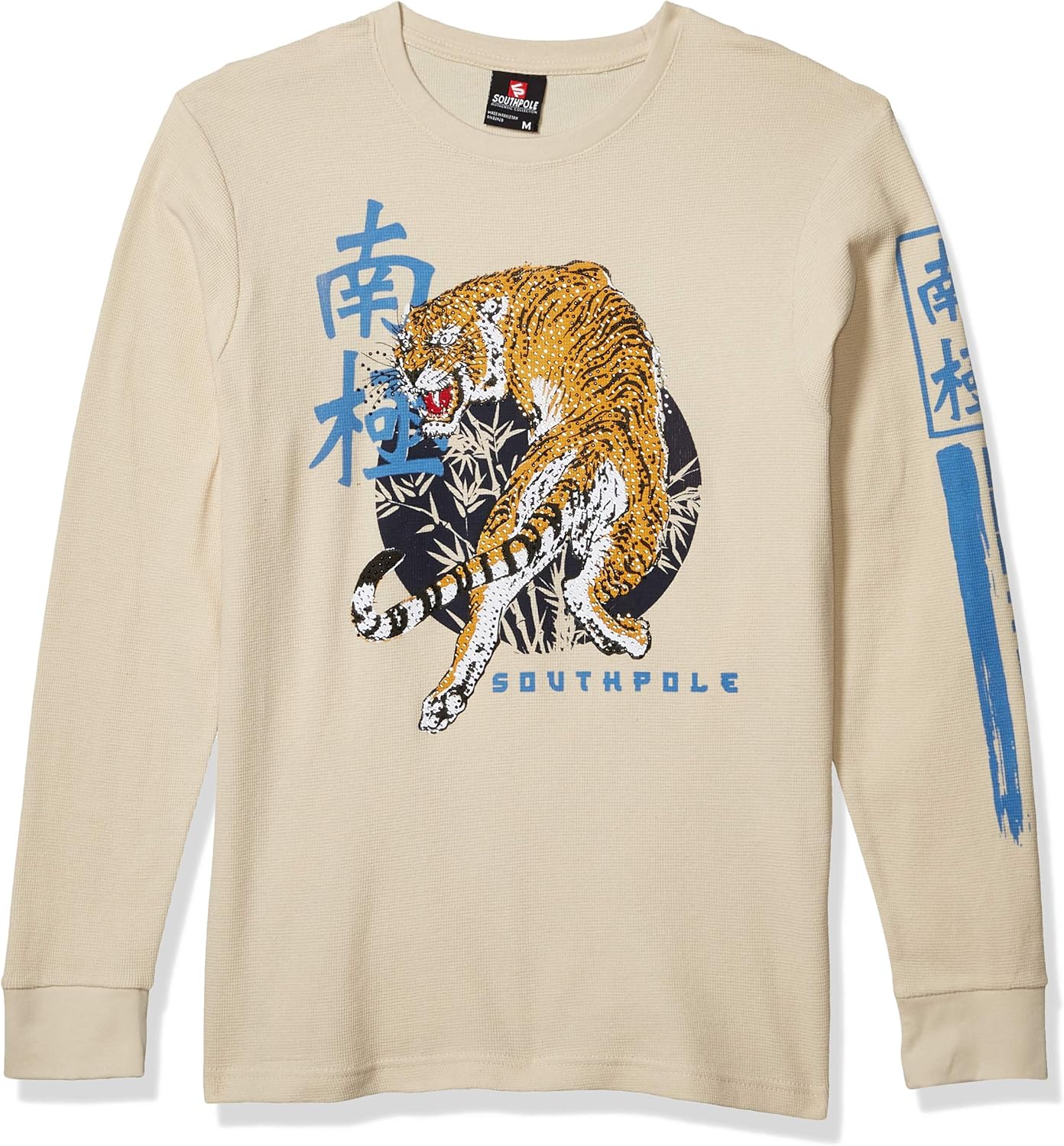 Southpole Men's Long Sleeve Crewneck Thermal Waffle Pattern: Clothing
