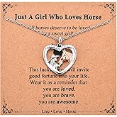 GULICX Horse Gifts for Girls Women, Stocking Stuffers for Teens Girls Women, Horse Necklace Jewelry Stuff, Cool Birthday Christmas Valentines Day Gifts for Her Horses Lovers with Card
