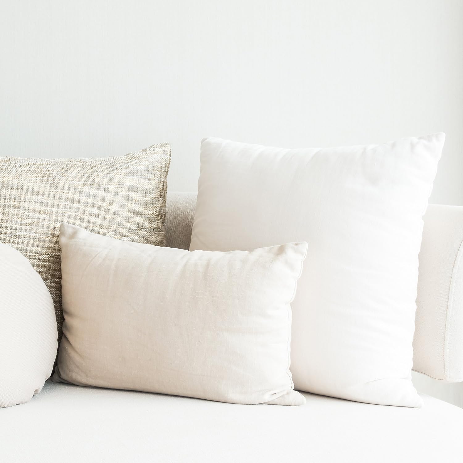EDOW Throw Pillow Insert, Set of 2 Down Alternative Polyester Square Form Decorative Pillow, Cushion,Sham Stuffer. (White, 18x18): Home & Kitchen