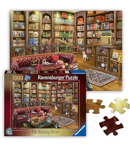 Amazon.com: Ravensburger Midnight at The Library 1000 Piece Jigsaw