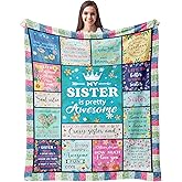 CUJUYO Sister Gifts from Sisters Throw Blanket 60"x50", Sisters Birthday Gifts, Cool Christmas/Mothers Day/Long Distance/Birthday Gift Ideas for Best Soul Sister Ever