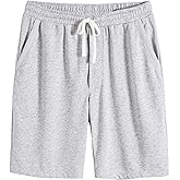 VANCOOG Men’s Casual Cotton Knit Short Drawstring Elastic Jogger Gym Shorts