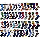 30 Pairs Cotton Crazy Socks for Unisex, Bulk Funny Colorful Socks with Random Patterns, Casual Fun Socks for Daily Wear